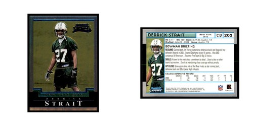 2004 Bowman Chrome Derrick Strait RC Football Cards #202 - Picture 3 of 3