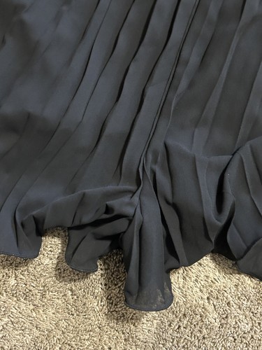 black Endless Rose Pleated Mini Romper dress W Belt S long Slv 2.7 August LA - Picture 8 of 8