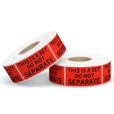 "This Is a Set Do Not Separate” 6,000 Labels 1"x2" Red Stickers FAST SHIPPING