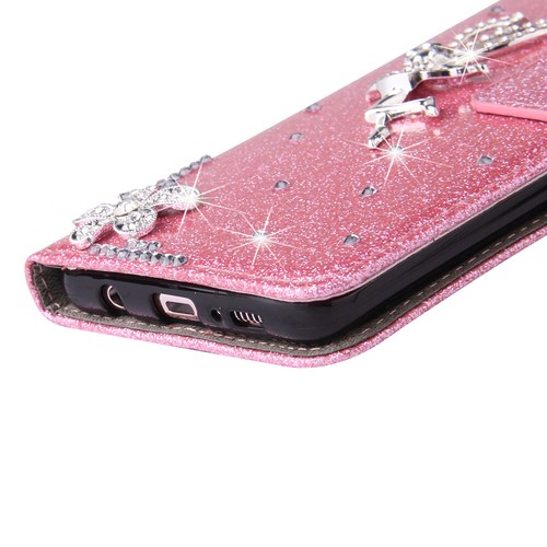 3D Bling Angel Diamond Wallet Phone Case For Samsung S20 FE S 6 7 8 9 Plus S10E - Picture 4 of 18