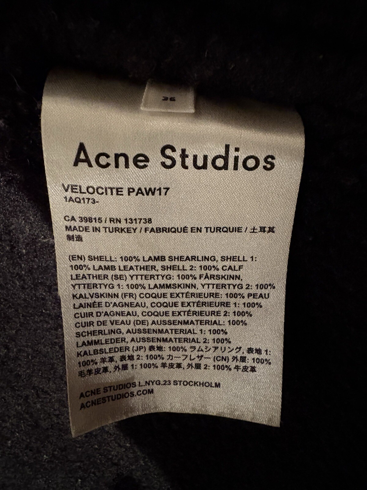 Acne Studios Velocite Shearling Moto Jacket  - Black FR 36 image 7