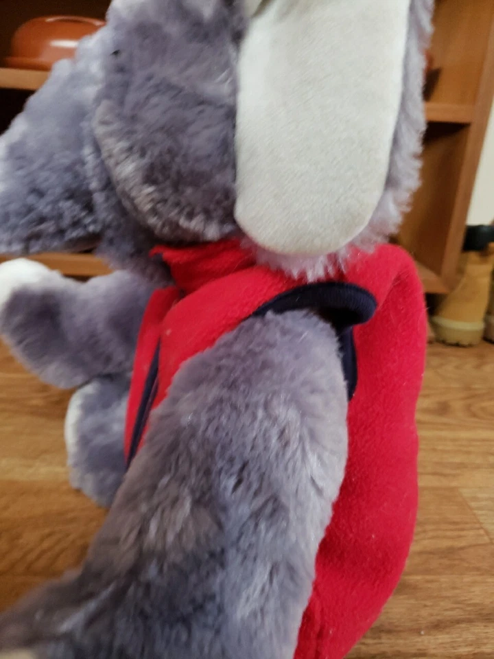 FIESTA ELEPHANT PLUS RED CHRISTMAS VEST ADORNED SNOWMAN &TEDDY BEAR 15.5" HT 20" - Image 2 of 4