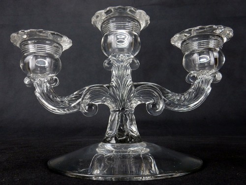 Vintage Cambridge Glass Candle Holder 3 Candle Holder, Elegant Cambridge Glass - Picture 4 of 11