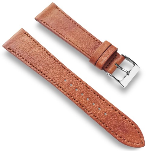 Correa de reloj de cuero curtido vegetal marrón Verona 22 mm con puntada a juego - Imagen 2 de 4
