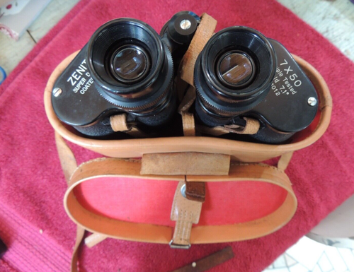 Vintage Japanese Zenith Field Binoculars plus leather case & strap, works! - Picture 4 of 17