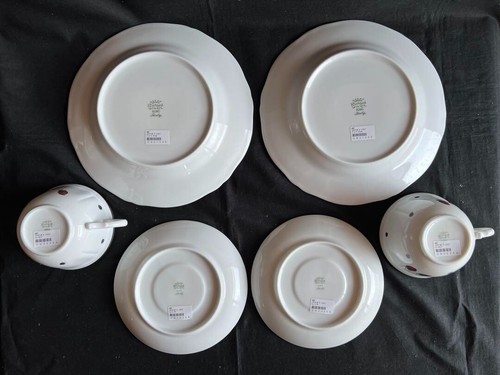 Richard Ginori Italian Pois Wild Strawberry Trio Set Cup & Saucer Plate w Box - Picture 5 of 10