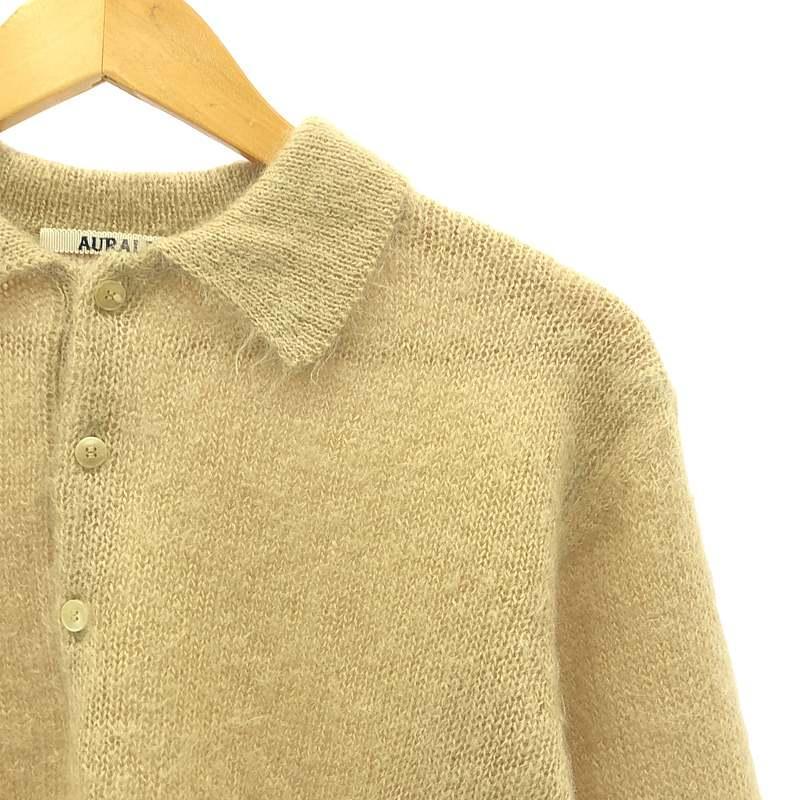 AURALEE オーラリー MOHAIR KNIT POLO BEIGE