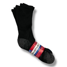 Medi Peds Diabetic Crew Socks Size Large Black 4 Pairs Cushion Sole Gray