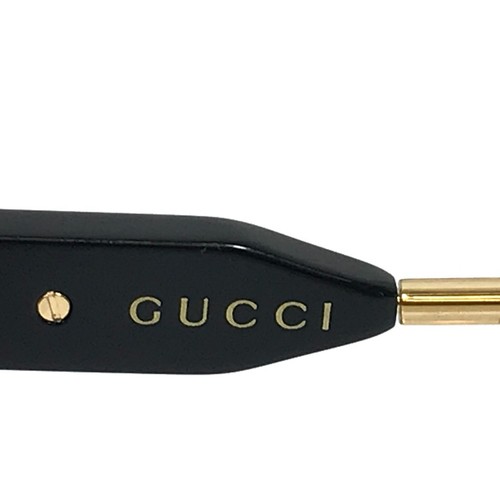 Gucci Eyeglasses Frames GG0600G 001 Black Brown Gold Cat Eye Full Rim 54-18-140 - Picture 12 of 14