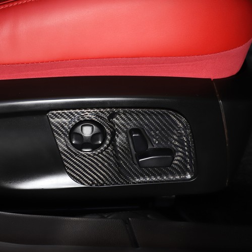 Cubierta de mango de botón de asiento de fibra de carbono real para Maserati Ghibli 2014-2021 - Imagen 2 de 16