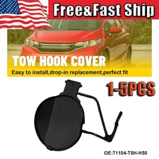 Front Bumper Tow Hook Eye Cap Cover Plastic Black For Honda Fit 2018-20191-5x