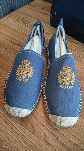 NIB Polo Ralph Lauren Barron Crested Slip-On Espadrille Shoes Washed Twill  13 D - Bild 12 von 13