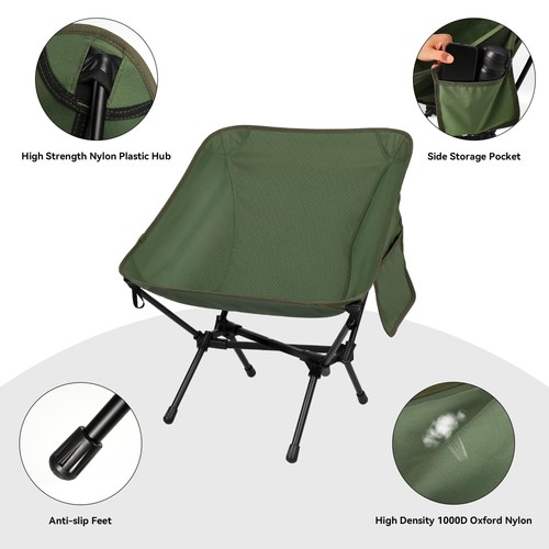 Ultraleichter Campingstuhl, Tragbarer Faltbarer Rucksackstuhl, Kompakter Camping... - Bild 5 von 6