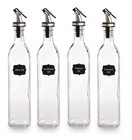 Oil Vinegar Dispenser Bottles 500ml Cruet Pourer with Stopper Nozzles Pack of 4