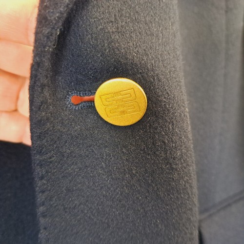 DAKS Blazer Jacket Black Mens 44 Wool Cashmere Gold Button - Picture 4 of 12