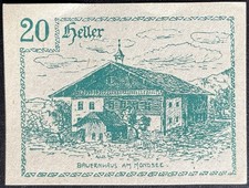 20 Heller municipality Innerschwandt 1920 emergency money Austria #15.10.a4