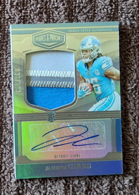 Jahmyr Gibbs 2023 Panini Plates & Patches - RC /149 Triple Patch Auto ROOKIE
