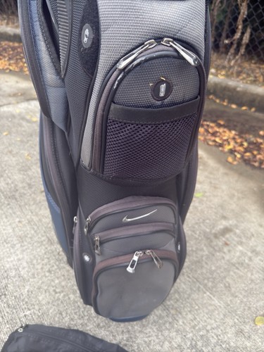 Nike Golf 14-Way Cart Golf Bag W/ Carry Strap Black/Gray With Rain Cover - Picture 3 of 10