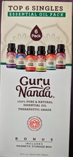 GURU NANDA Essential Oil  6 Pack 100% PURE & NATURAL Therapeutic Grade  - New