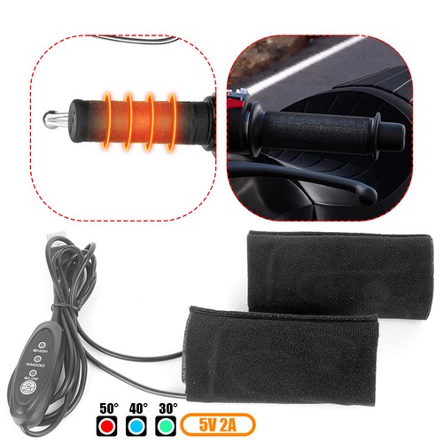 Motorcycle Heated Hand Handlebar Kit Grips Pads Warmer Cover Universal USB 5V - Picture 4 of 12