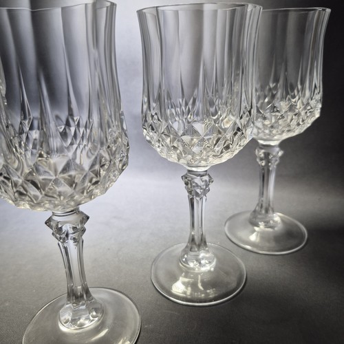 6 Vintage Crystal D'Arque Longchamp Wine Glasses France 200ml Lead Set Drinking - Picture 8 of 10