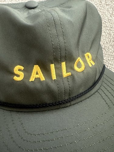 Sombrero de camionero con cuerda Sailor Script correa ajustable verde ejército Pacífico sombreros P780 - Imagen 5 de 10