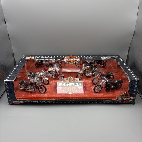 Vintage 2002 Maisto Harley-Davidson 1:18 6 Motorcycle Collection #2 Set Diecast - Picture 2 of 23