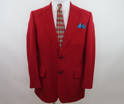 Smiths Bermuda Johnstons Elgin Pure Cashmere Sport Coat Red Blazer Jacket 40 R