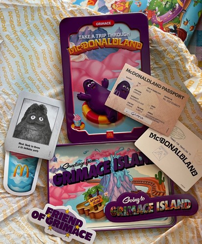 Adult Happy Meal Toy Welcome To McDonaldland Toy 2025 Grimace  Tin UNOPENED  - Picture 2 of 6