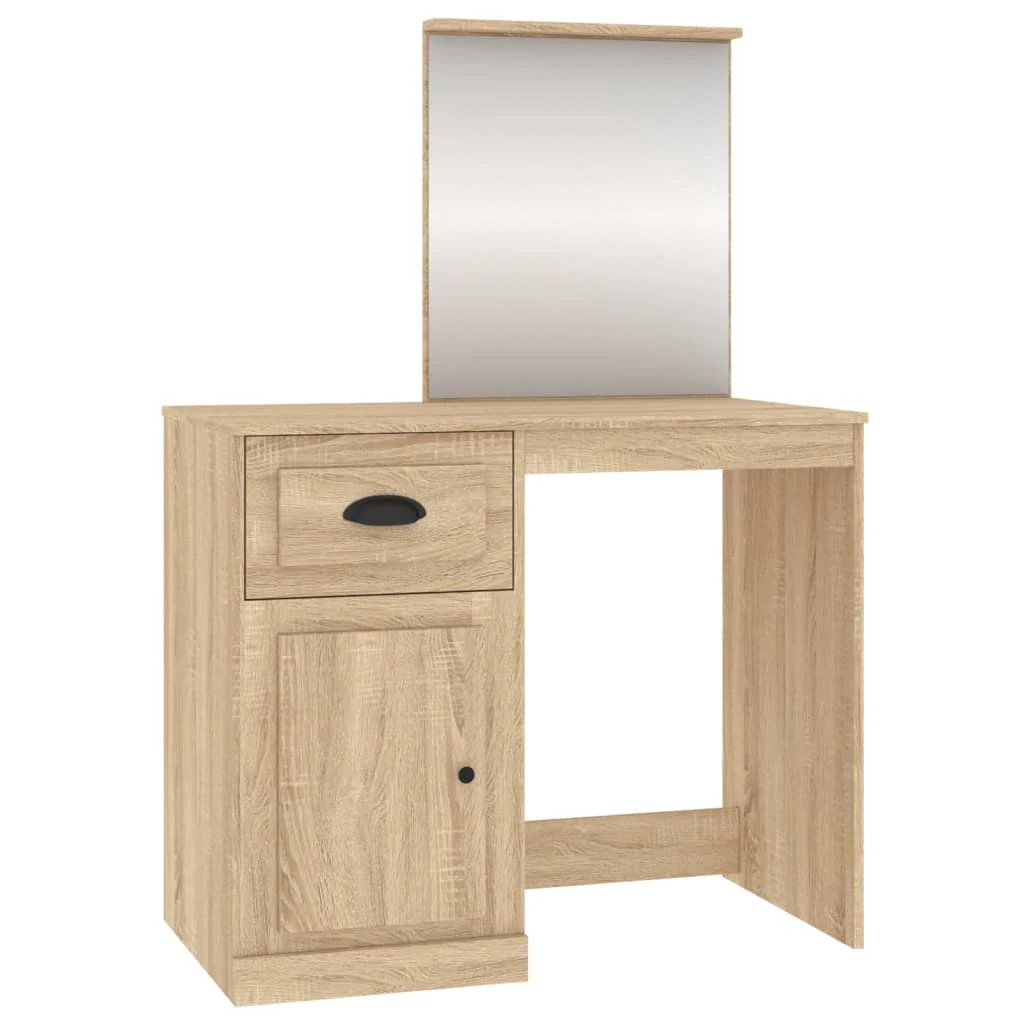 Meuble coiffeuse de 90cm avec miroir pour creer un coin de maquillage lumineux