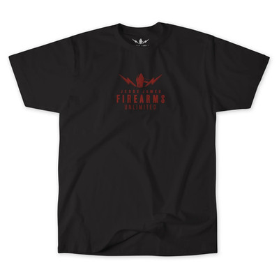JJFU Jesse James Firearms Biker T-Shirt Logo Schwarz / Rot Baumwolle S-XL