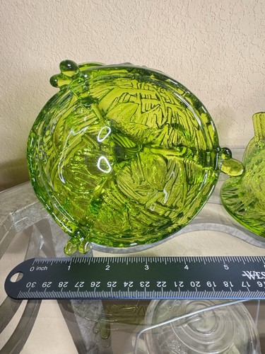 VTG Westmoreland Glass Candy Dish Bird on Nest Candy Dish Clear Green Gorgeous - Picture 14 of 19