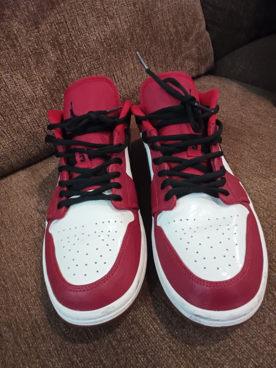 NIKE Air Jordan 1 low noble red size 10.5 red black and  display picture 3
