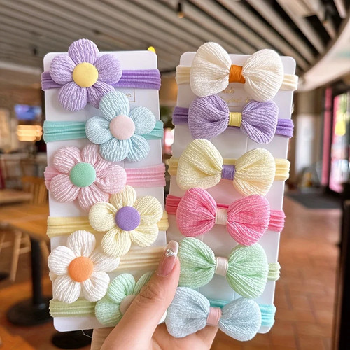 12 Pcs Flower Bow Hair Ties Girls Princess Sweet Elastic Bands Headwear - Picture 9 of 21