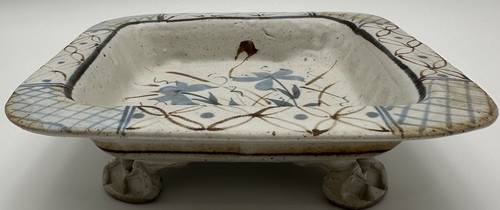 Pottery Dish Wildflowers Possibly MCM Signed - Picture 10 of 10