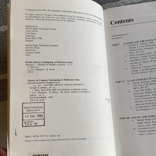 Marxism : Schools of Thought in Politics 1 Volume 1 & II By Margaret Levi - Picture 11 of 21