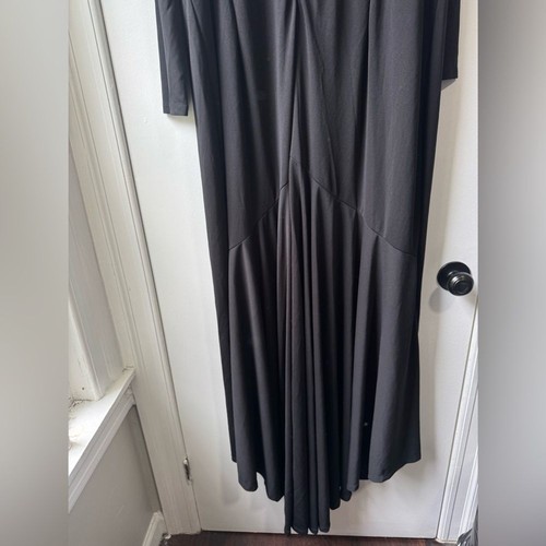 Eloquii Keyhole Gown With Train Black Long Sleeve Trumpet Maxi Crew Neck Dress - Picture 7 of 14