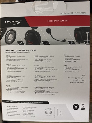 HyperX Cloud Core Wireless Legendary Comfort DTS Gaming Headset for PC Black - Picture 2 of 5