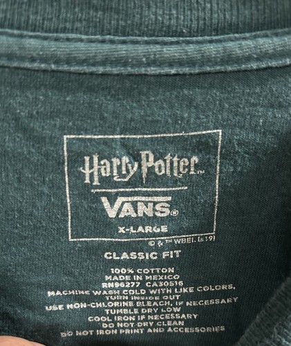 Vans Harry Potter Slytherin Long Sleeve Green T-Shirt Men’s XL - Picture 3 of 7