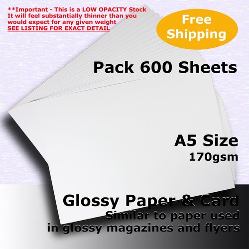 Gloss White A5 A4 Size Paper Card stocks 115 150 170 200 250 300 350gsm #L1XA54 - Picture 25 of 101