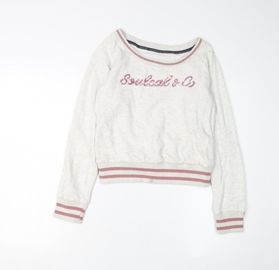 SoulCal & Co weißes Teens Sweatshirt, Pullover, U-Boot-Ausschnitt