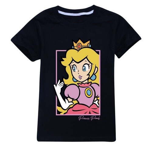 Grils Super Mario Princess Peach T-Shirts Casual Short Sleeve T-Shirt Tops Gifts - Picture 3 of 29