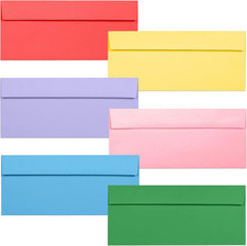 Colored Envelopes Letter Size, 36-Pack 10 Business Envelopes, 4 1/8 X 9 1/2 Inc