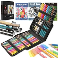 106 Coloring Sketching Kit Set - Art Supplies with Sketchbook & Watercolor Pa...