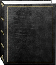 Magnetic Self-Stick 3-Ring Photo Album 100 Pages (50 Sheets), Black