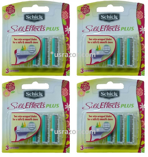 20 Schick Silk Effects Plus Women Razor Blades Shaver Refill Cartridges 3*4 USA - Picture 2 of 3
