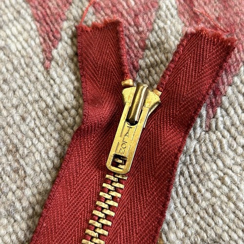 Vintage Talon Zipper Separating 21” Jacket Zipper W Red Cotton Tape - Picture 2 of 5