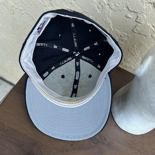 VINTAGE New Era New York Yankees Cap Hat Fitted Mens 7 1/2 Blue MLB Baseball NYC - Bild 8 von 11