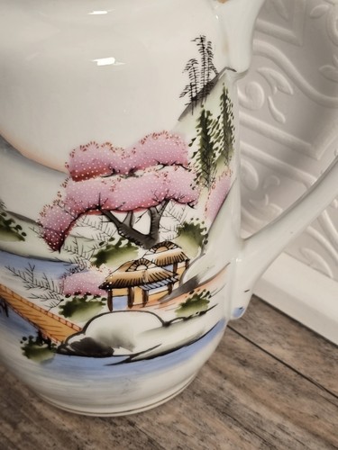 17 pc Kutani Tea & Coffee set Japanese Porcelain Cherry Blossom Gold Trim - Picture 4 of 12