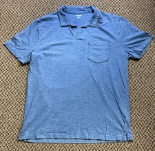 Old Navy Mens Polo Shirt Medium Blue Stretch Solid Short Sleeve Collared